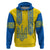Personalised Ukraine Hoodie Gold Trident Folk Pattern - Wonder Print Shop
