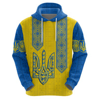 Personalised Ukraine Hoodie Gold Trident Folk Pattern - Wonder Print Shop
