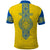 Personalised Ukraine Polo Shirt Gold Trident Folk Pattern - Wonder Print Shop