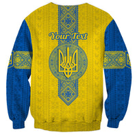 Personalised Ukraine Sweatshirt Gold Trident Folk Pattern - Wonder Print Shop