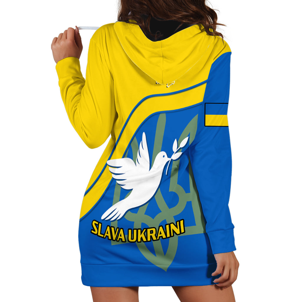 Ukraine Hoodie Dress Slava Ukraini Sporty Version - Wonder Print Shop