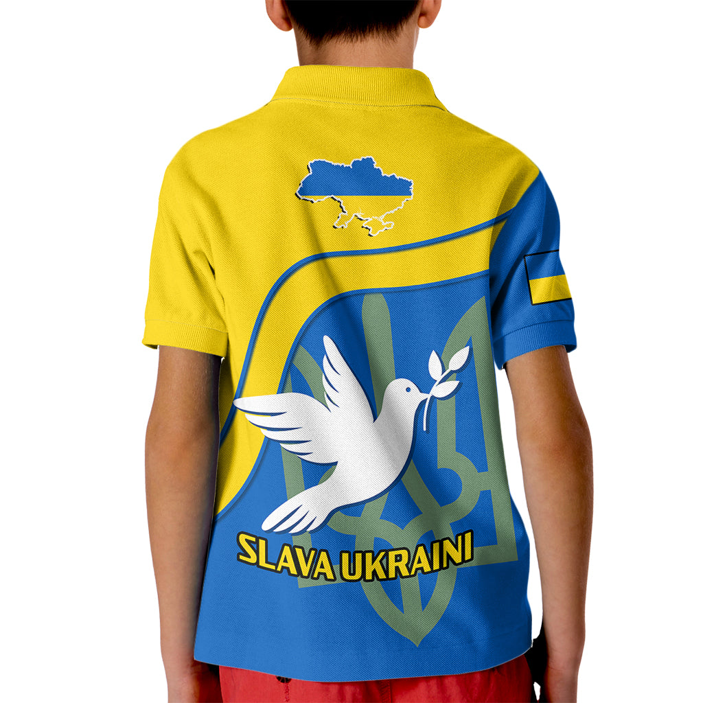 Personalised Ukraine Kid Polo Shirt Slava Ukraini Sporty Version - Wonder Print Shop