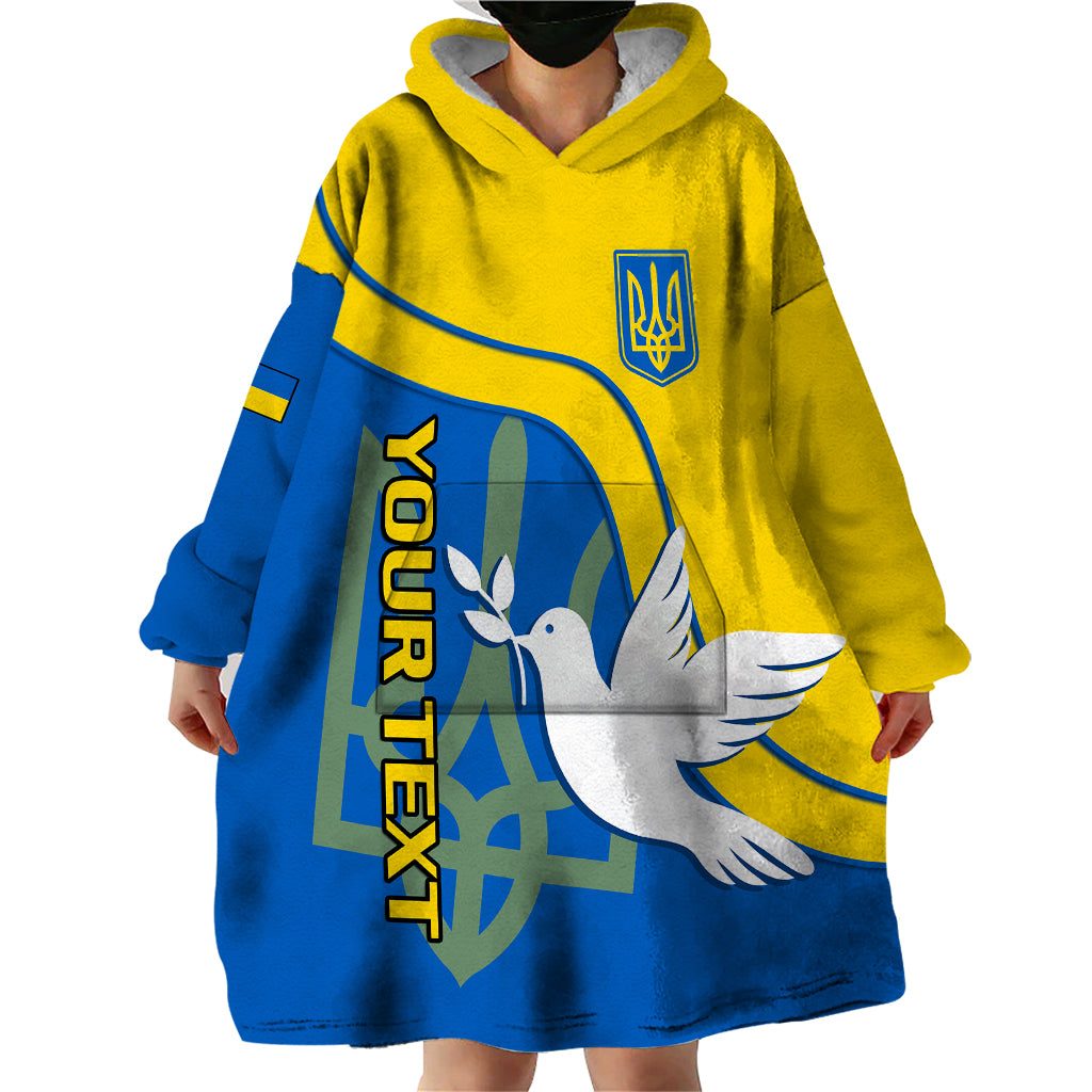 Personalised Ukraine Wearable Blanket Hoodie Slava Ukraini Sporty Version - Wonder Print Shop