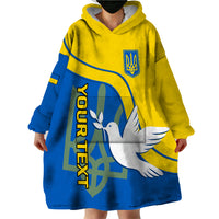 Personalised Ukraine Wearable Blanket Hoodie Slava Ukraini Sporty Version - Wonder Print Shop