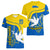 Personalised Ukraine Women V Neck T Shirt Slava Ukraini Sporty Version - Wonder Print Shop