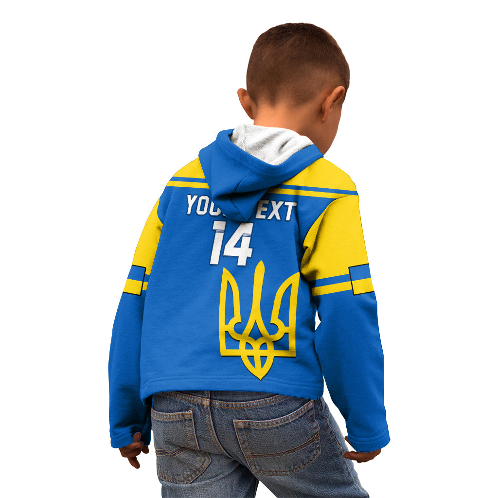 Personalised Ukraine Football Kid Hoodie Come On Ukraina - Wonder Print Shop