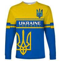 Personalised Ukraine Football Long Sleeve Shirt Come On Ukraina - Wonder Print Shop