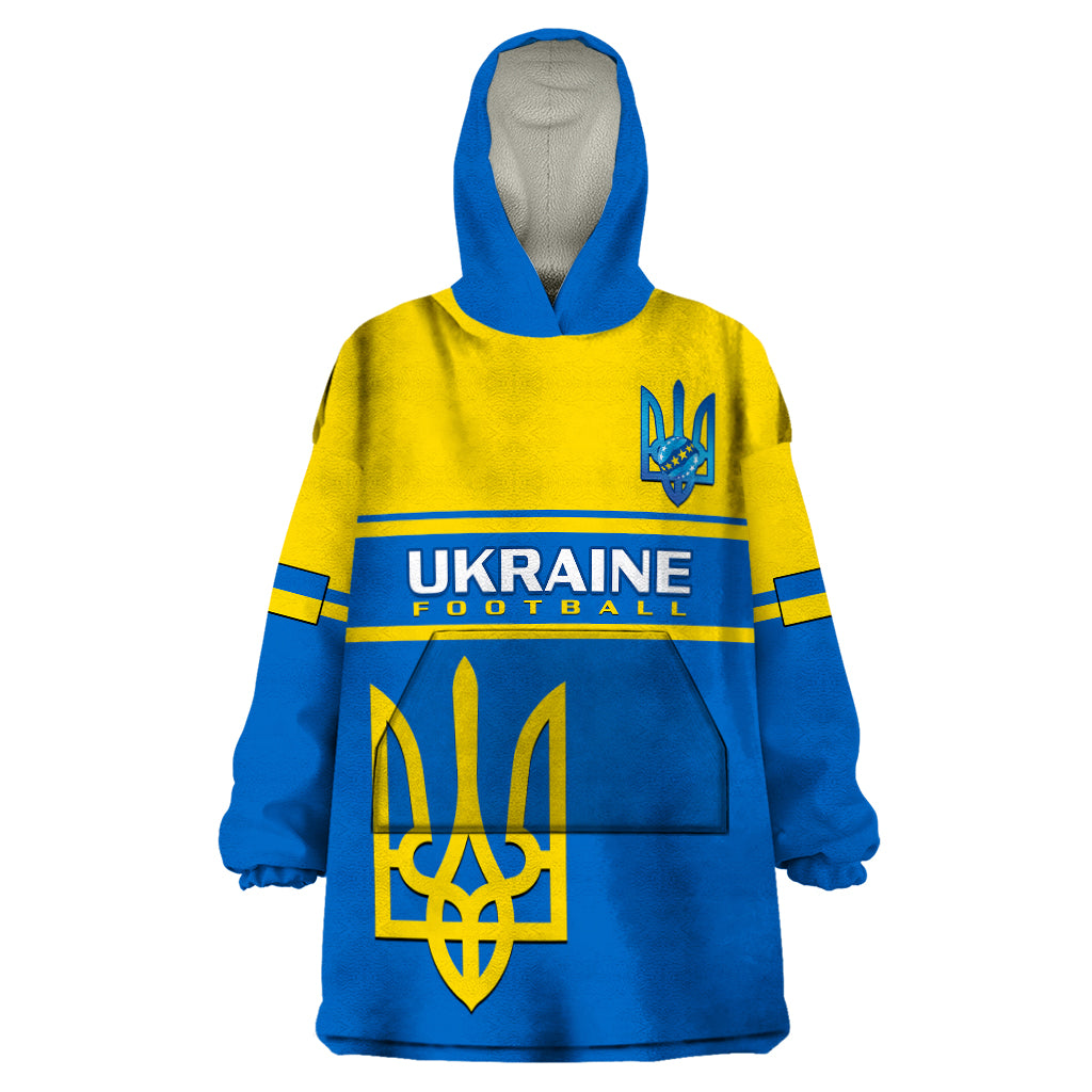 Personalised Ukraine Football Wearable Blanket Hoodie Come On Ukraina - Wonder Print Shop