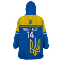 Personalised Ukraine Football Wearable Blanket Hoodie Come On Ukraina - Wonder Print Shop