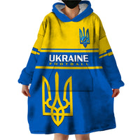 Personalised Ukraine Football Wearable Blanket Hoodie Come On Ukraina - Wonder Print Shop
