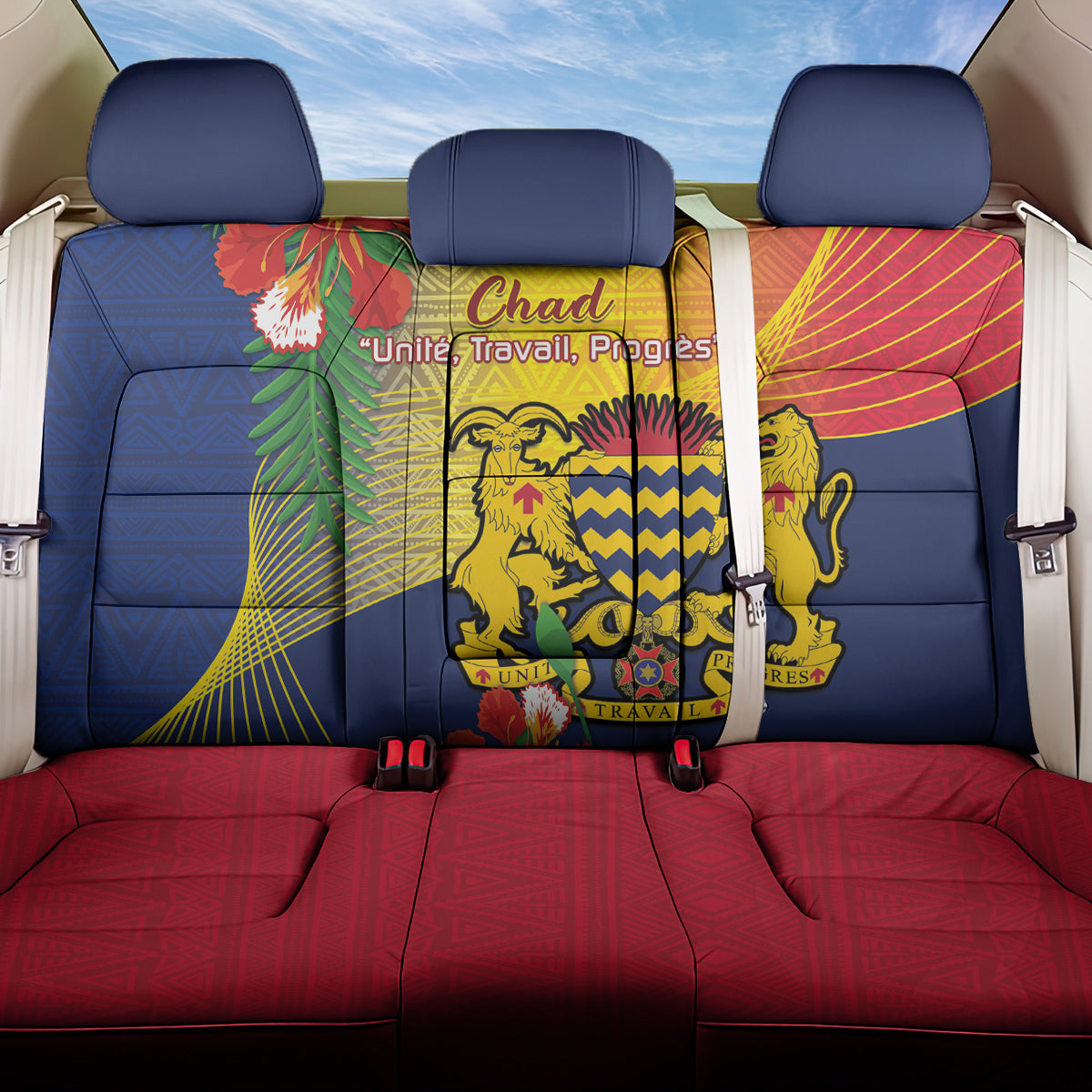 Chad Independence Day Back Car Seat Cover Happy 64 Years Of Independence - Wonder Print Shop