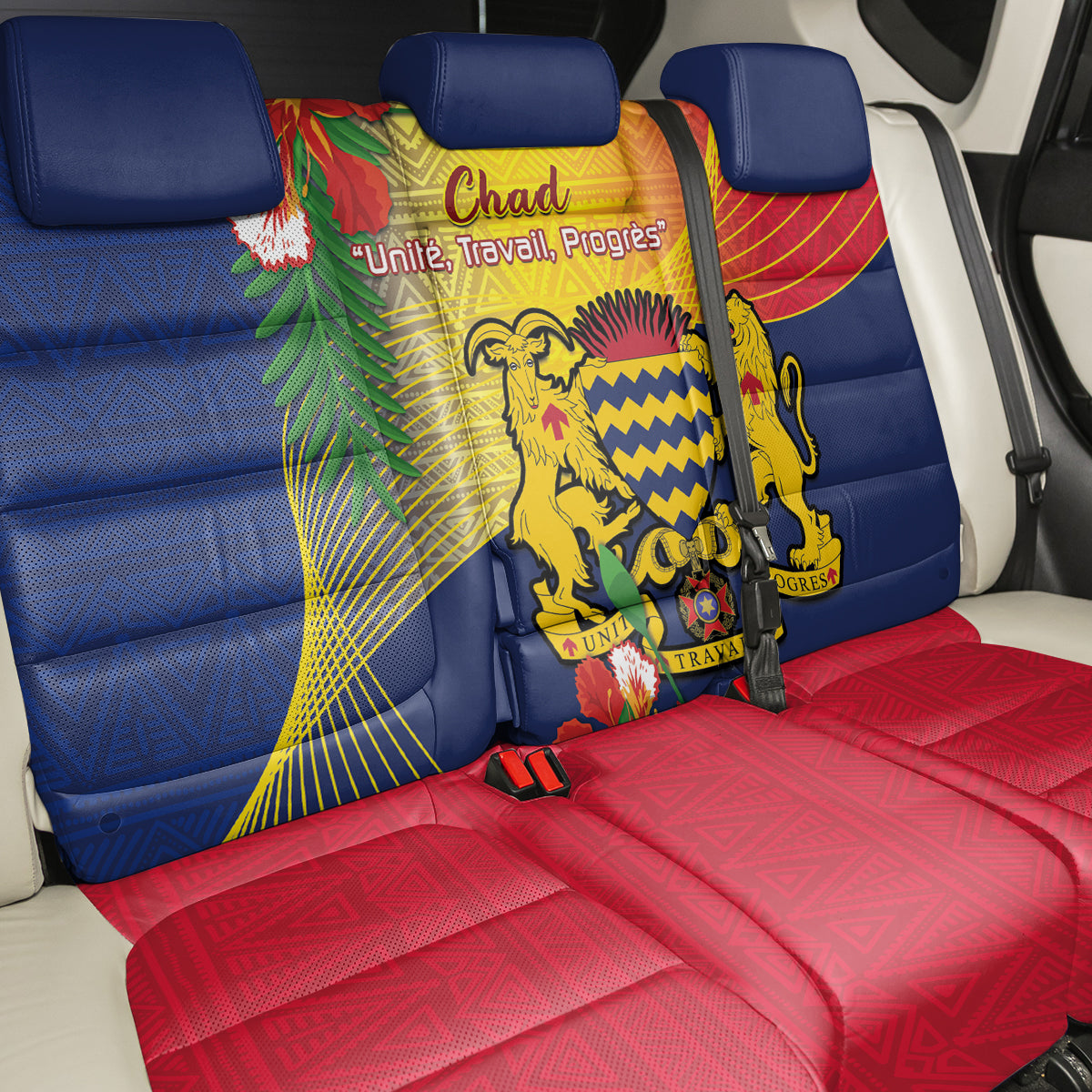 Chad Independence Day Back Car Seat Cover Happy 64 Years Of Independence - Wonder Print Shop