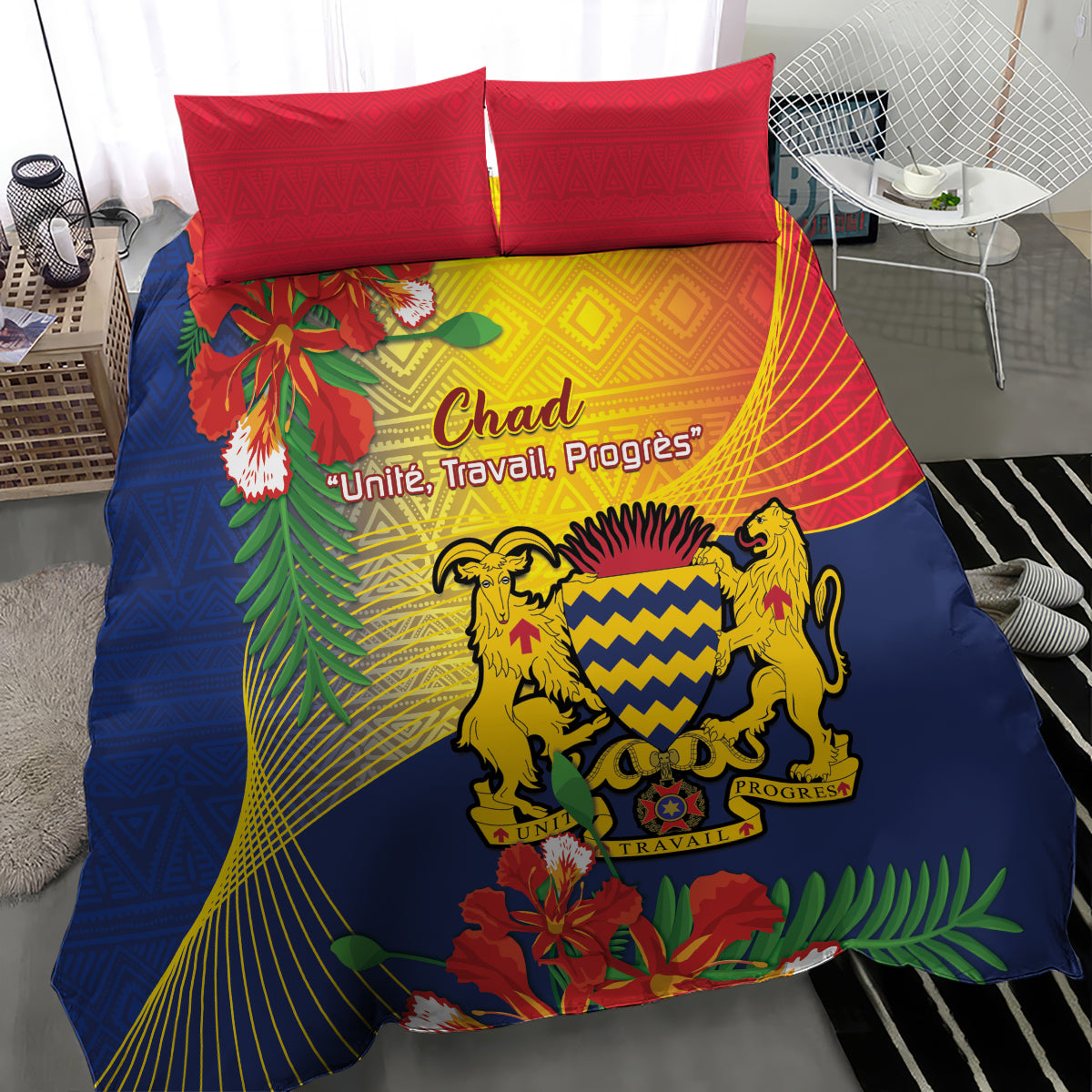 Chad Independence Day Bedding Set Happy 64 Years Of Independence - Wonder Print Shop