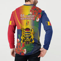 Chad Independence Day Button Sweatshirt Happy 64 Years Of Independence - Wonder Print Shop