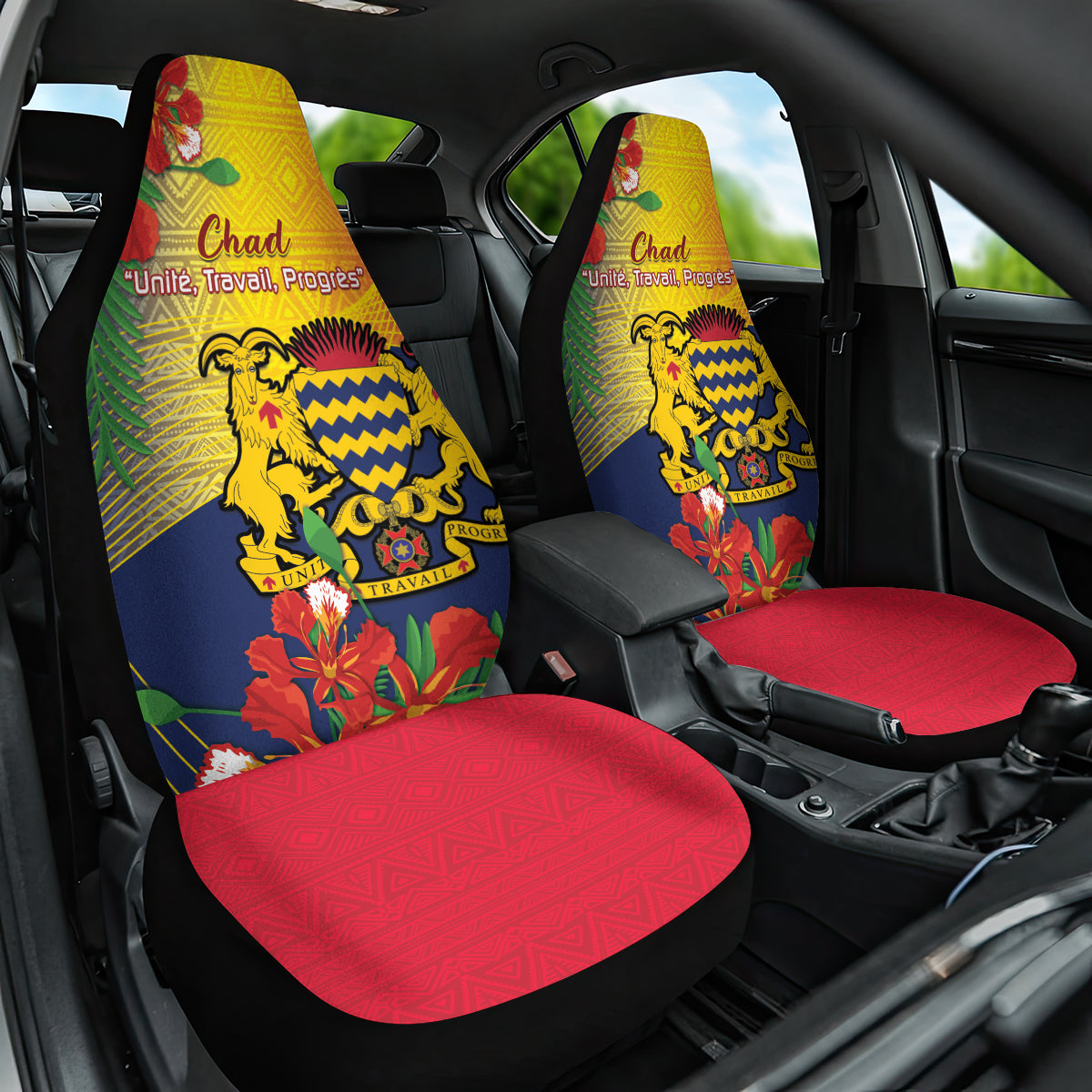 Chad Independence Day Car Seat Cover Happy 64 Years Of Independence - Wonder Print Shop