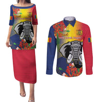 Chad Independence Day Couples Matching Puletasi and Long Sleeve Button Shirt Happy 64 Years Of Independence - Wonder Print Shop