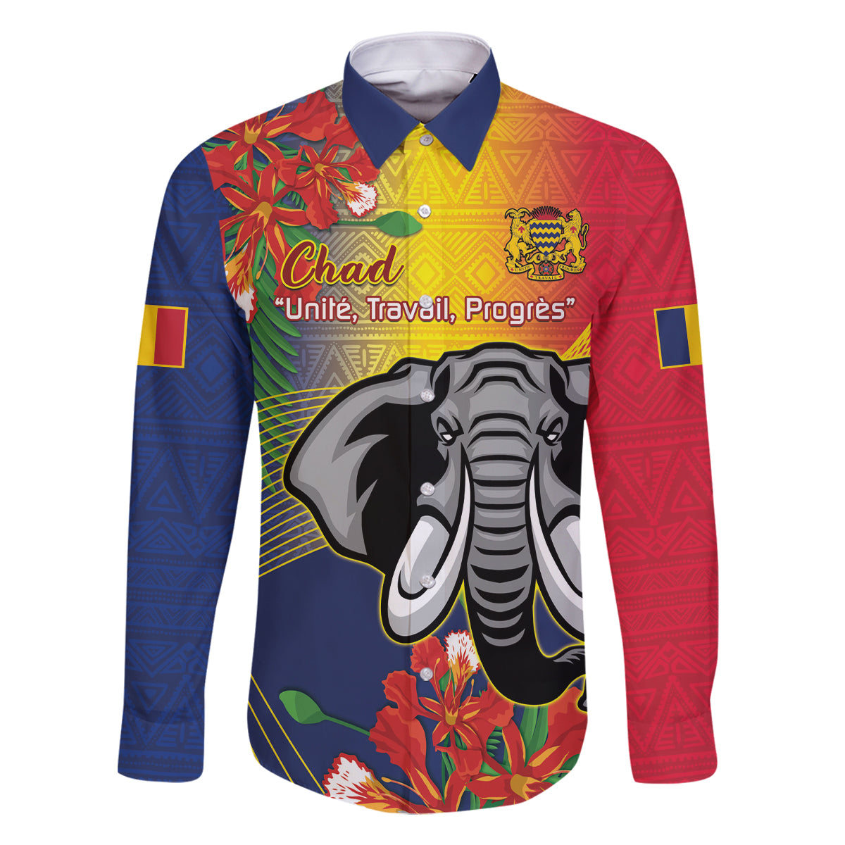 Chad Independence Day Family Matching Long Sleeve Bodycon Dress and Hawaiian Shirt Happy 64 Years Of Independence - Wonder Print Shop