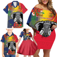 Chad Independence Day Family Matching Off Shoulder Short Dress and Hawaiian Shirt Happy 64 Years Of Independence - Wonder Print Shop