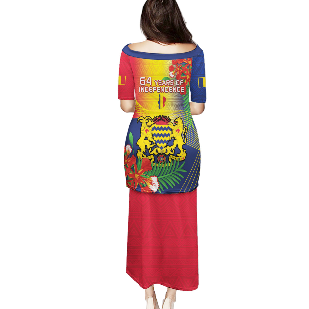 Chad Independence Day Family Matching Puletasi and Hawaiian Shirt Happy 64 Years Of Independence - Wonder Print Shop