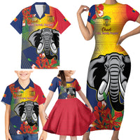 Chad Independence Day Family Matching Short Sleeve Bodycon Dress and Hawaiian Shirt Happy 64 Years Of Independence - Wonder Print Shop