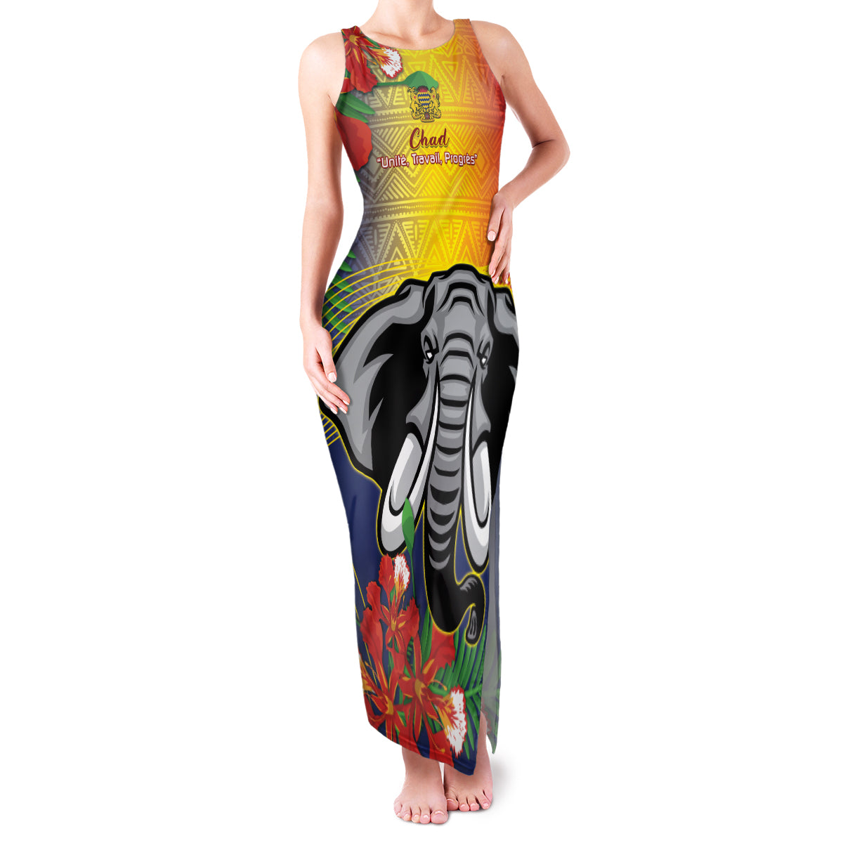 Chad Independence Day Family Matching Tank Maxi Dress and Hawaiian Shirt Happy 64 Years Of Independence - Wonder Print Shop