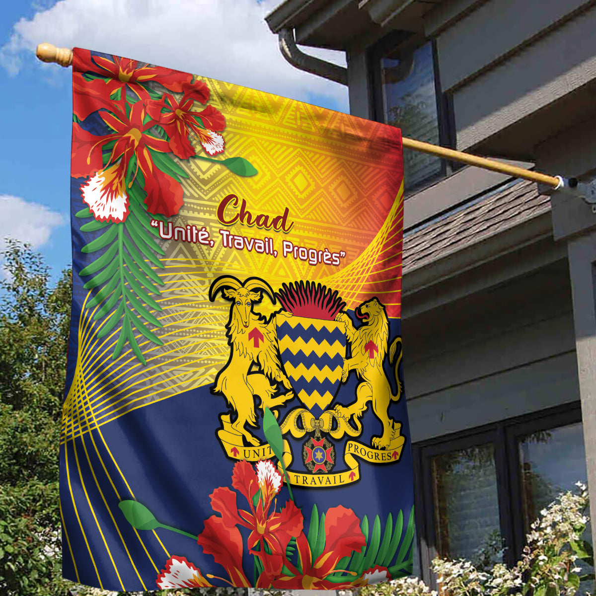 Chad Independence Day Garden Flag Happy 64 Years Of Independence - Wonder Print Shop