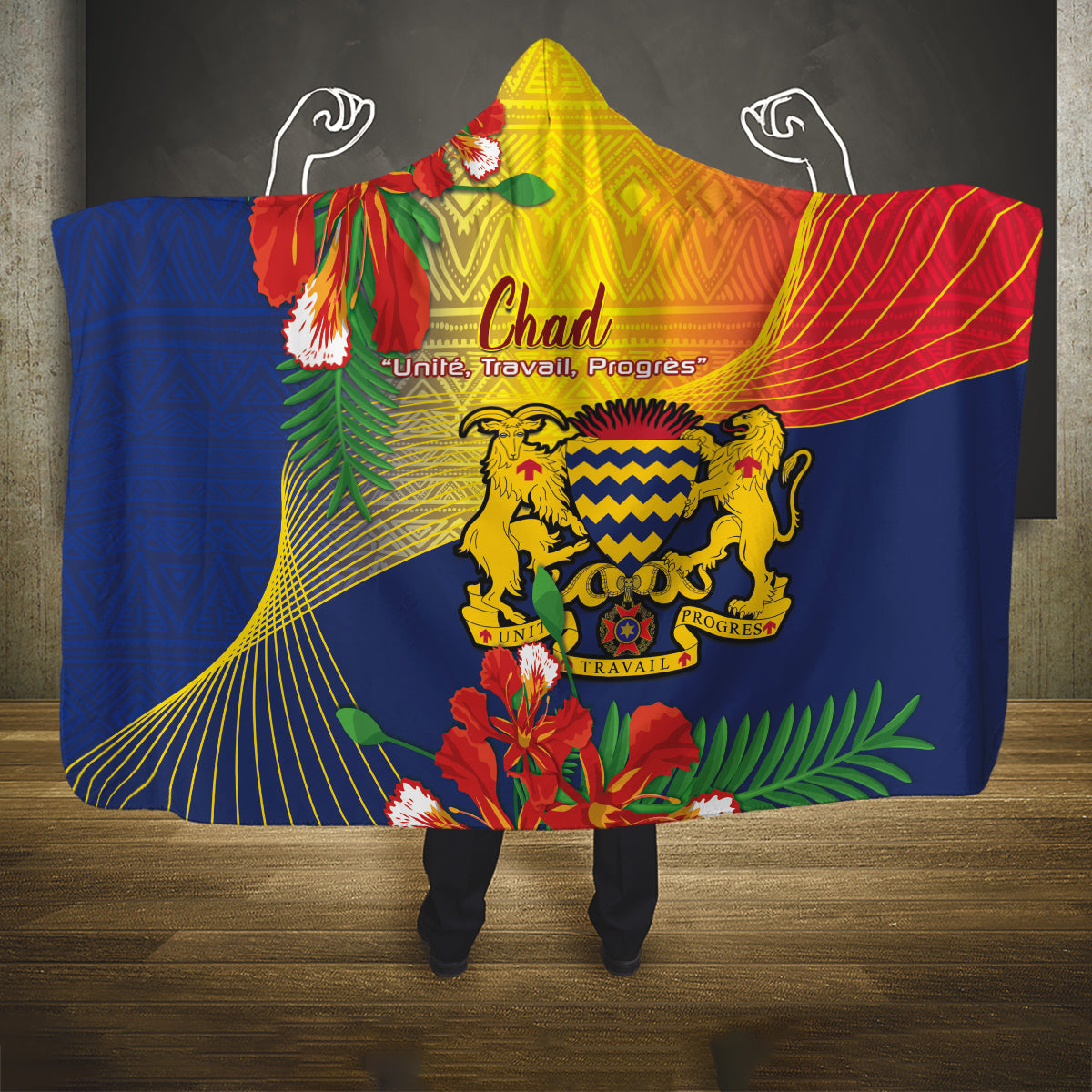 Chad Independence Day Hooded Blanket Happy 64 Years Of Independence