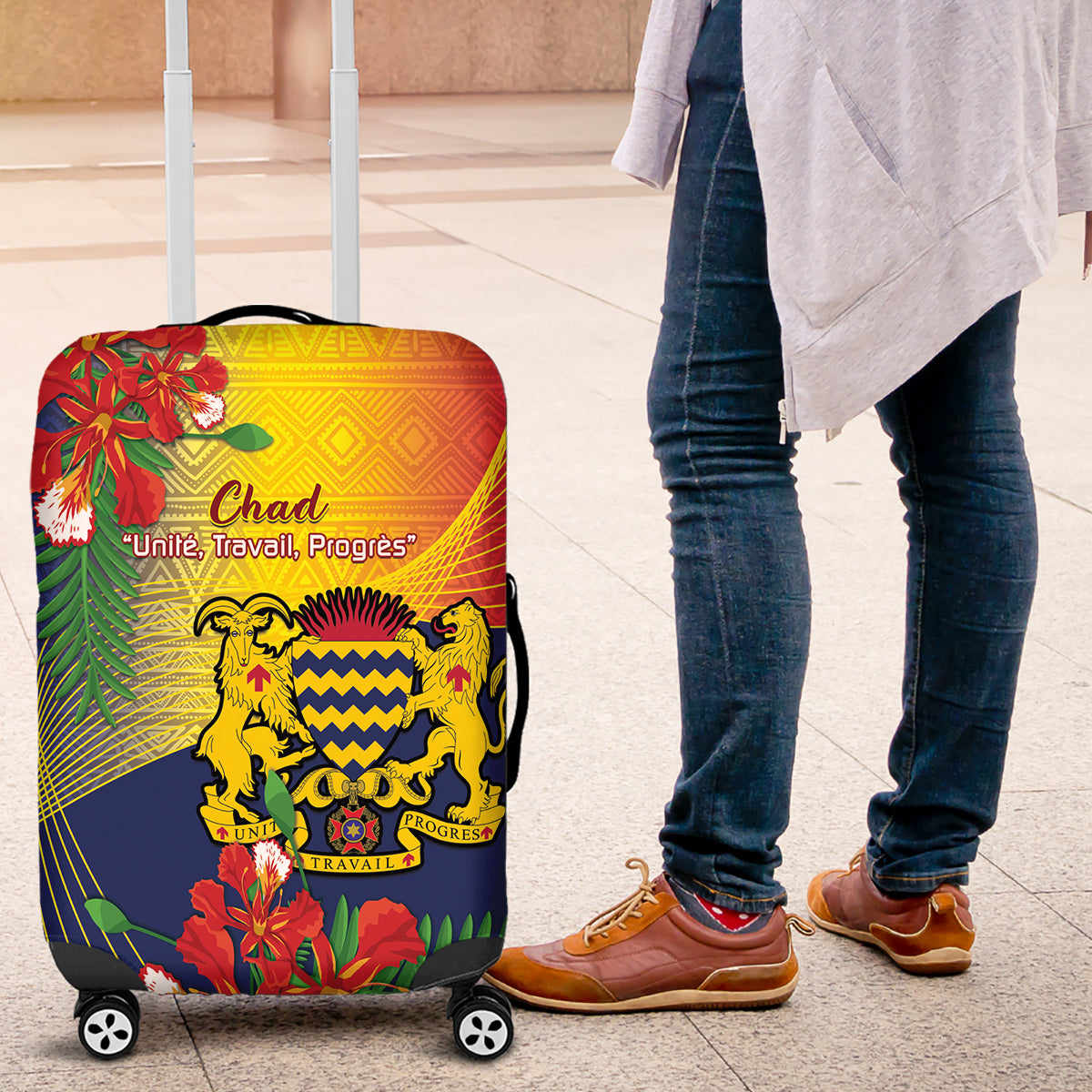Chad Independence Day Luggage Cover Happy 64 Years Of Independence - Wonder Print Shop