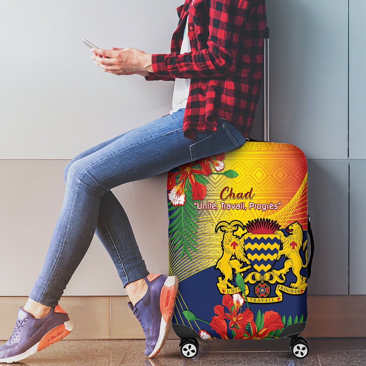 Chad Independence Day Luggage Cover Happy 64 Years Of Independence - Wonder Print Shop