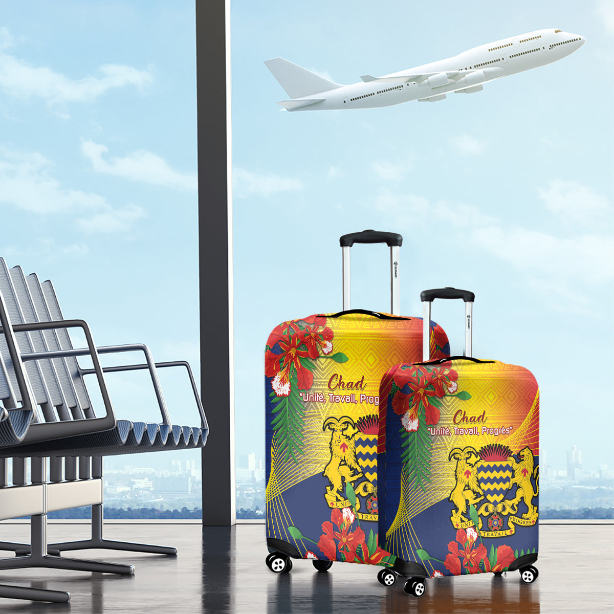 Chad Independence Day Luggage Cover Happy 64 Years Of Independence - Wonder Print Shop