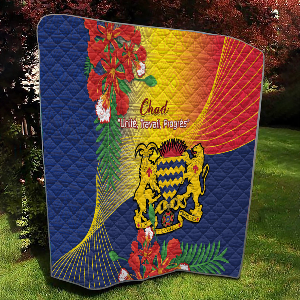 Chad Independence Day Quilt Happy 64 Years Of Independence - Wonder Print Shop