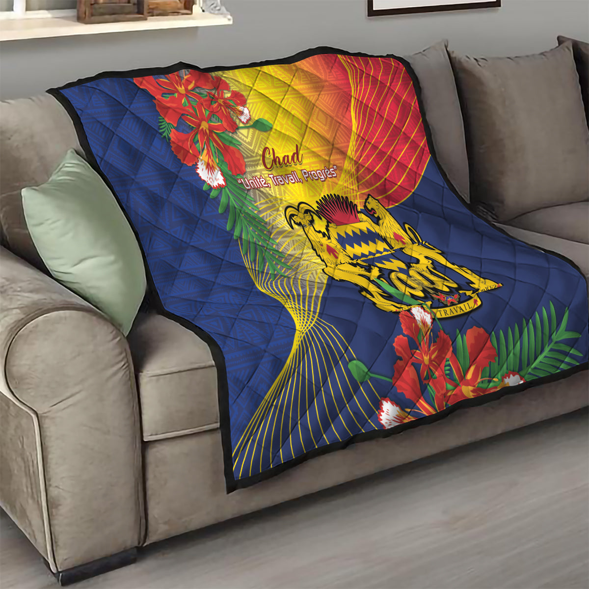 Chad Independence Day Quilt Happy 64 Years Of Independence - Wonder Print Shop