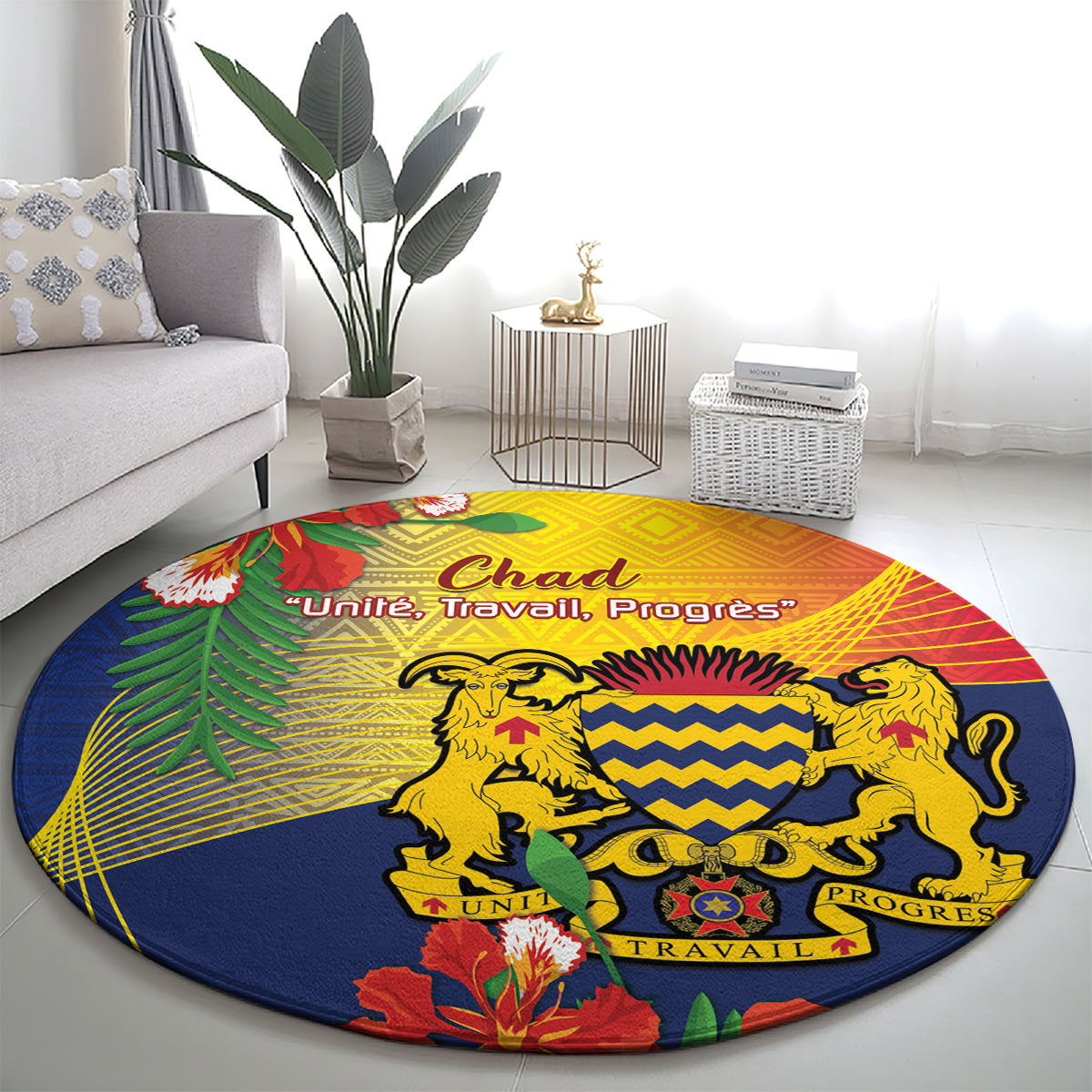 Chad Independence Day Round Carpet Happy 64 Years Of Independence