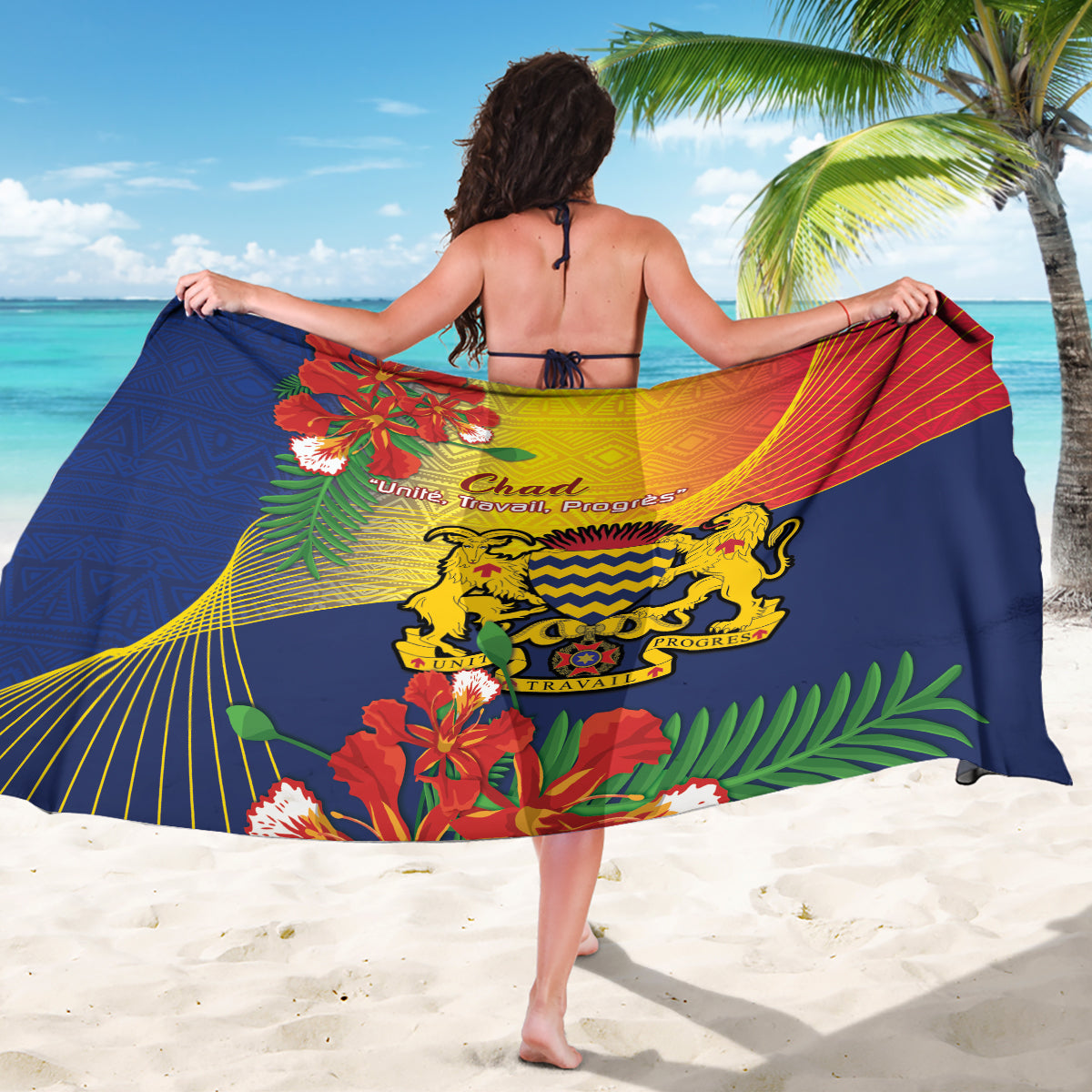Chad Independence Day Sarong Happy 64 Years Of Independence - Wonder Print Shop