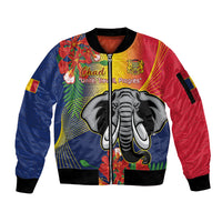 Chad Independence Day Sleeve Zip Bomber Jacket Happy 64 Years Of Independence - Wonder Print Shop
