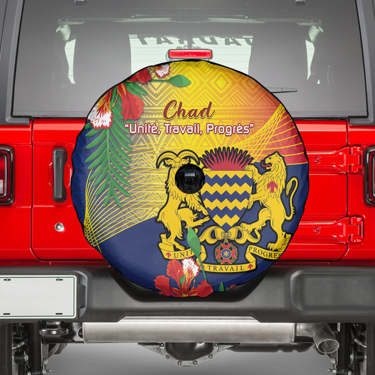 Chad Independence Day Spare Tire Cover Happy 64 Years Of Independence - Wonder Print Shop