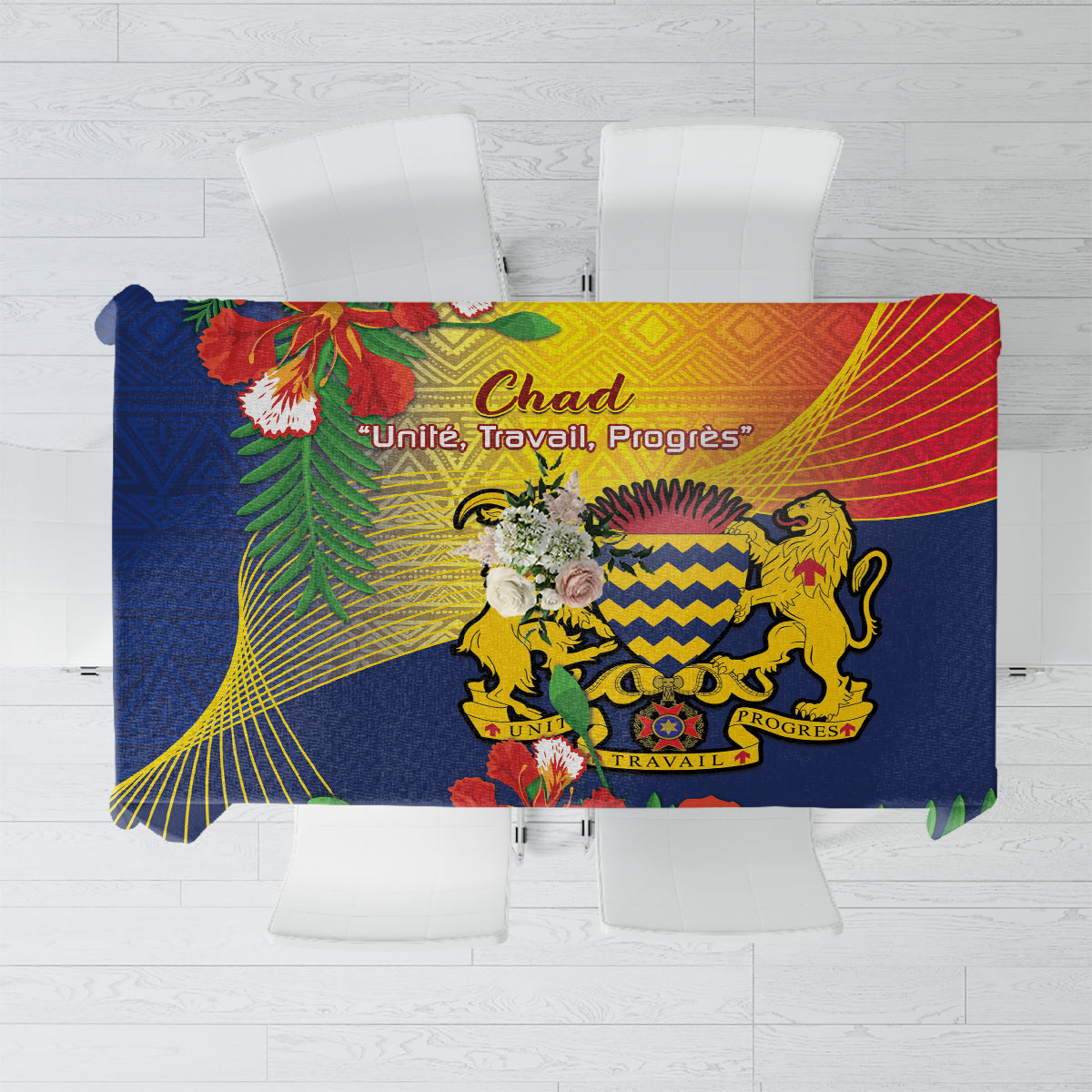 Chad Independence Day Tablecloth Happy 64 Years Of Independence - Wonder Print Shop