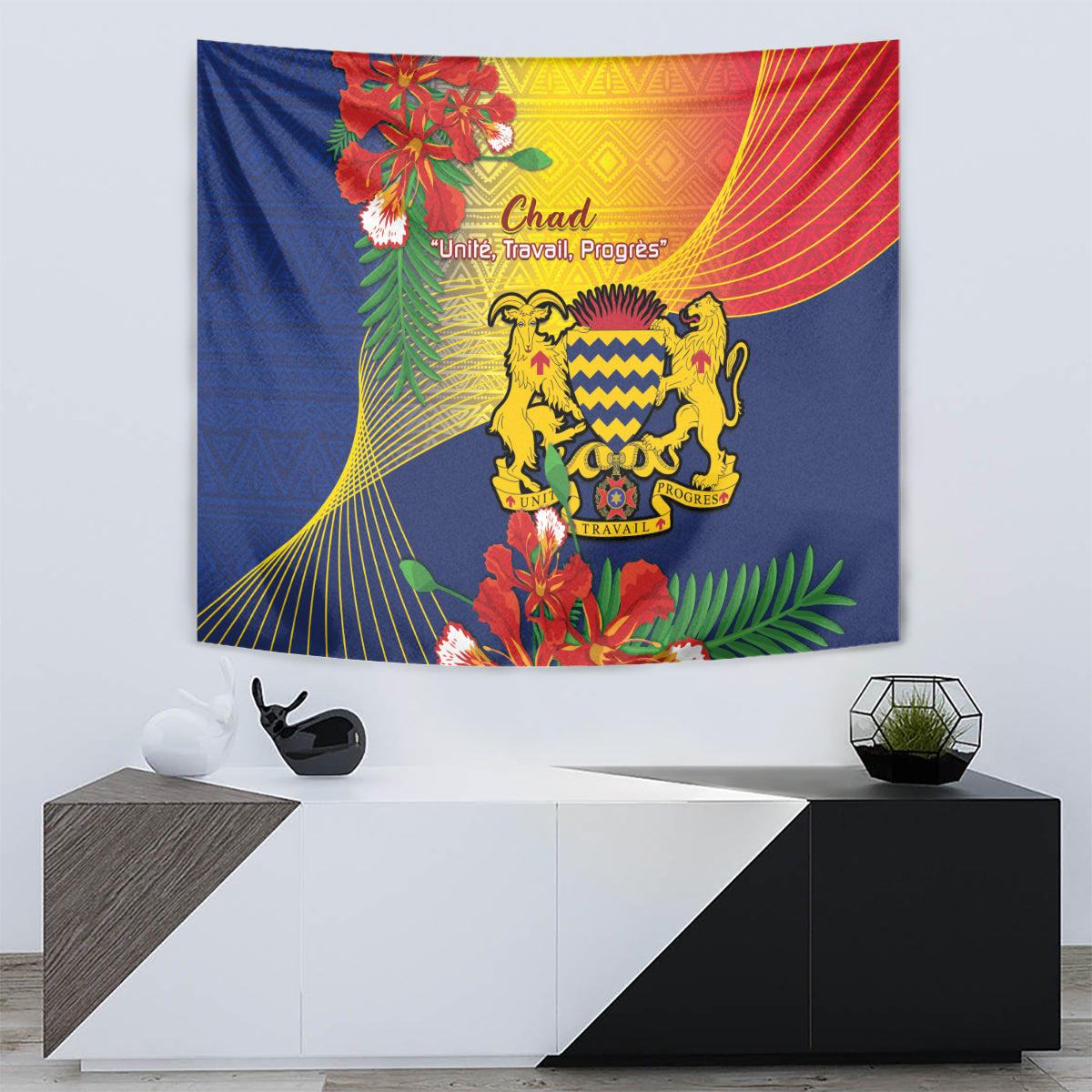 Chad Independence Day Tapestry Happy 64 Years Of Independence - Wonder Print Shop