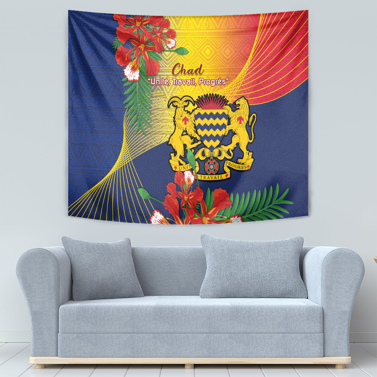 Chad Independence Day Tapestry Happy 64 Years Of Independence - Wonder Print Shop