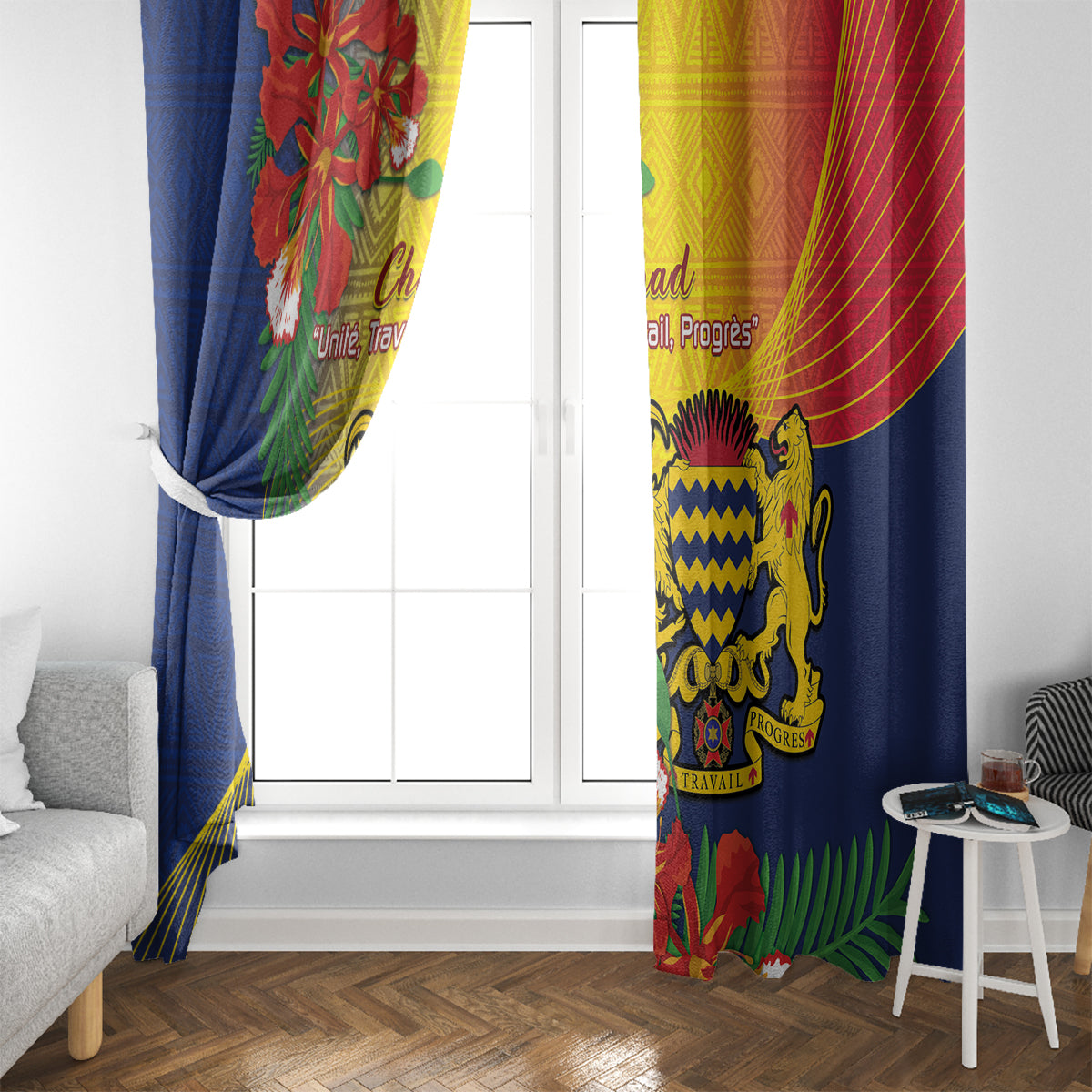 Chad Independence Day Window Curtain Happy 64 Years Of Independence - Wonder Print Shop