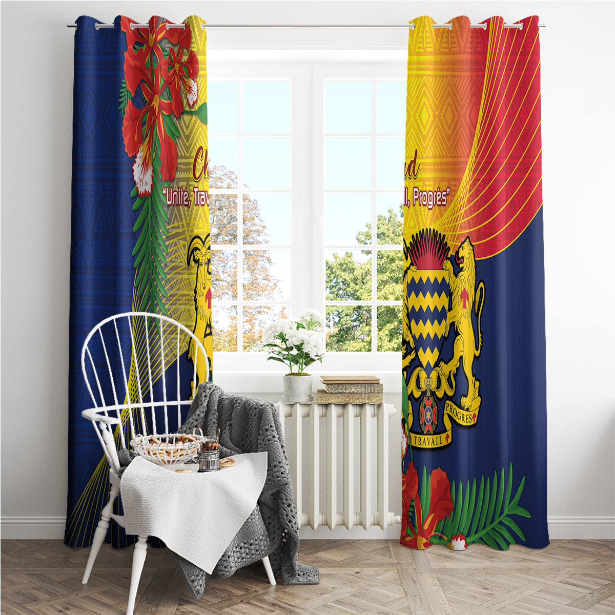 Chad Independence Day Window Curtain Happy 64 Years Of Independence - Wonder Print Shop