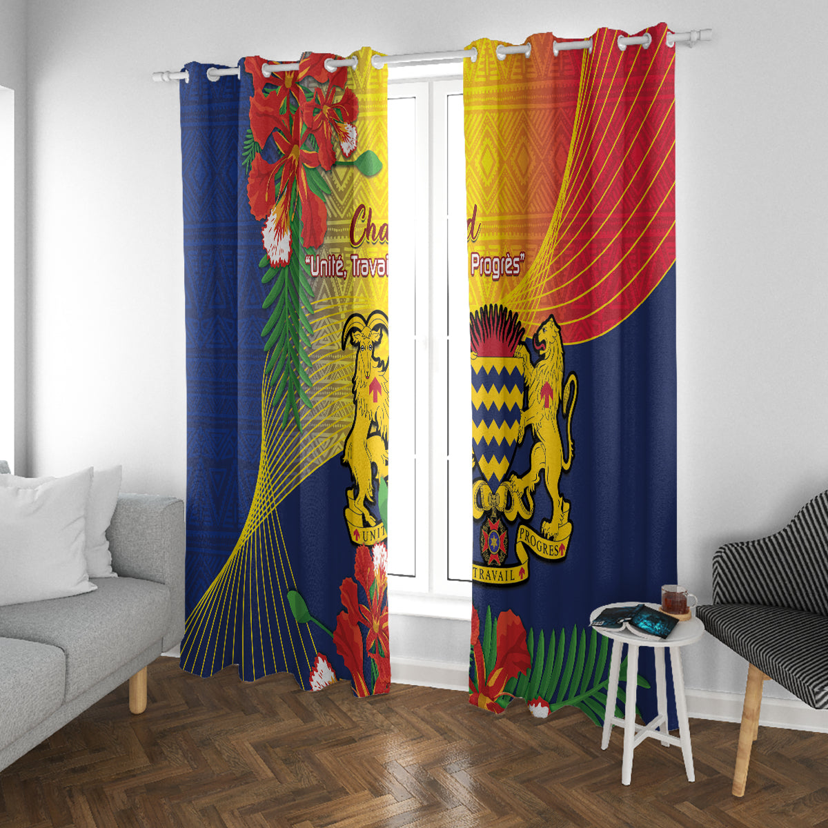 Chad Independence Day Window Curtain Happy 64 Years Of Independence - Wonder Print Shop