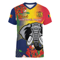 Chad Independence Day Women V-Neck T-Shirt Happy 64 Years Of Independence - Wonder Print Shop