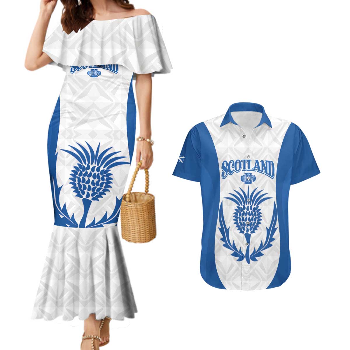 Scotland Rugby 2025 Custom Couples Matching Mermaid Dress and Hawaiian Shirt Come On Thistle