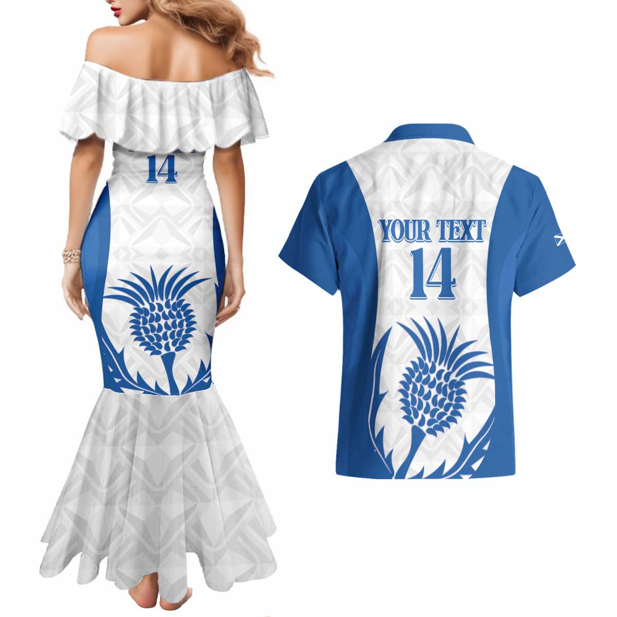 Scotland Rugby 2025 Custom Couples Matching Mermaid Dress and Hawaiian Shirt Come On Thistle