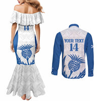 Scotland Rugby 2025 Custom Couples Matching Mermaid Dress and Long Sleeve Button Shirt Come On Thistle