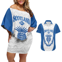 Scotland Rugby 2025 Custom Couples Matching Off Shoulder Short Dress and Hawaiian Shirt Come On Thistle