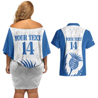 Scotland Rugby 2025 Custom Couples Matching Off Shoulder Short Dress and Hawaiian Shirt Come On Thistle