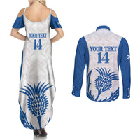 Scotland Rugby 2025 Custom Couples Matching Summer Maxi Dress and Long Sleeve Button Shirt Come On Thistle