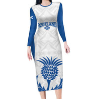Scotland Rugby 2025 Custom Family Matching Long Sleeve Bodycon Dress and Hawaiian Shirt Come On Thistle